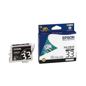 （まとめ） エプソン EPSON インクカートリッジ フォトブラック ICBK33 1個 【×4セット】