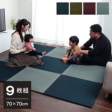 イケヒコ・コーポレーション 美畳 70×70cm 9P ネイビー