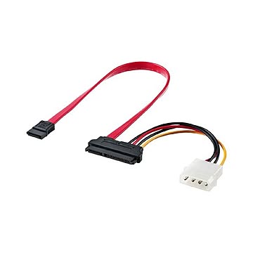 （まとめ）サンワサプライ 電源コネクタ一体型SATAケーブル（0.3m） TK-PWSATA7-03【×3セット】
