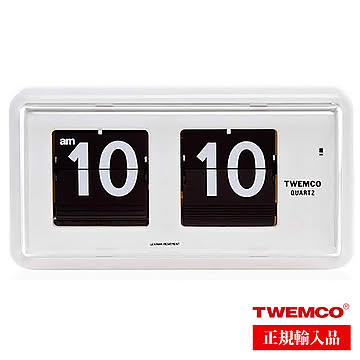TWEMCO 置き掛け兼用時計 QT-30-WHITE ホワイト トゥエンコ パタパタ時計 (フリップ クロック) クオーツ 正規輸入品