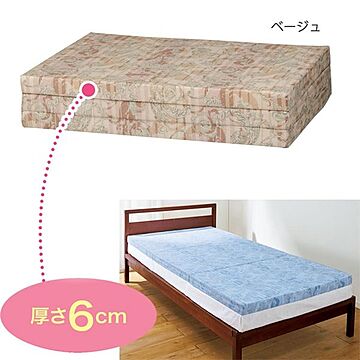 日本製 セミダブル ベッドルーム用 ブルー バランスマットレス 厚さ6cm ウレタン・ポリエステル
