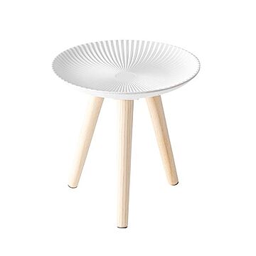 円形ホワイトSサイズサイドテーブル 組立品 約幅29.5cm