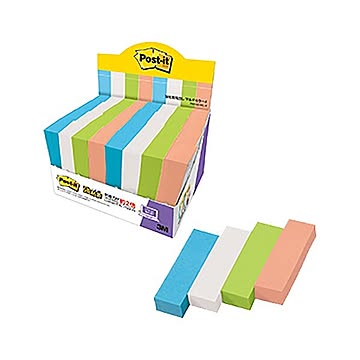 （まとめ）3M ポスト・イット 強粘着見出しマルチカラー4 50×15mm 4色 7001SS-MC-4 1パック（32冊）【×5セット】