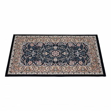 イラン製ウィルトン織玄関マット ネイビー 約60×90cm NIRISE60NV