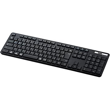 エレコム Bluetoothフルキーボード/薄型/メンブレン式/抗菌/マルチペアリング対応/ブラック TK-FBM120KBK
