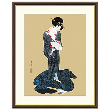 額絵 更衣美人図 喜多川歌麿 52x42cm 三幸