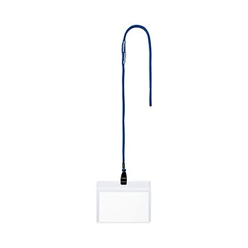 （まとめ） TANOSEE 吊下げ名札 チャックなし 青 1パック（10個） 【×5セット】