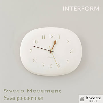  【電池ﾌﾟﾚｾﾞﾝﾄ】インターフォルム 掛け時計 連続秒針  サポーネ CL4620 