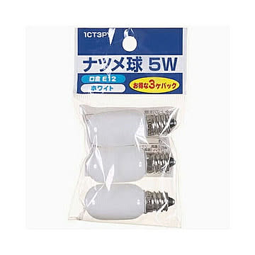YAZAWA　ナツメ球 E12 5W 白 3個パック　1CT3PY 管理No. 4966307307241