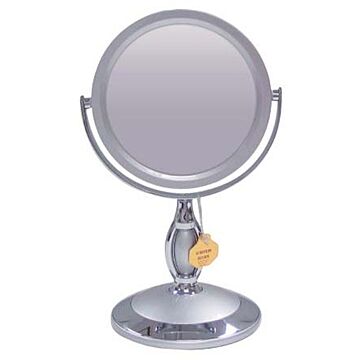 【化粧鏡】卓上ミラー 拡大鏡ミラー■丸型両面スタンドミラー(３倍拡大鏡付)