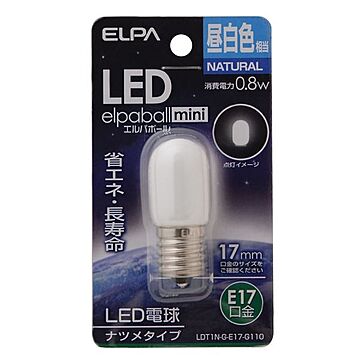 （まとめ） ELPA LEDナツメ球 電球 E17 昼白色 LDT1N-G-E17-G110 【×10セット】