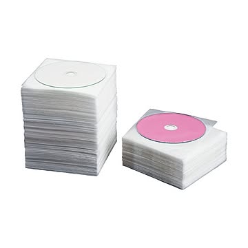 （まとめ）TANOSEE CD・DVD不織布ケース両面2枚収納 1セット(500枚:100枚×5パック)【×3セット】