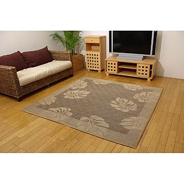 ガレット 麻混カーペット 江戸間3畳 ブラウン 174×261cm