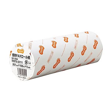 (まとめ）TANOSEE 感熱FAXロール紙 257mm×100m×1インチ 表発色 6本【×3セット】