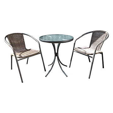 テーブル1台 チェア2脚 セット 組立式 TAN-723 幅600x奥行600x高さ680mm 谷村実業