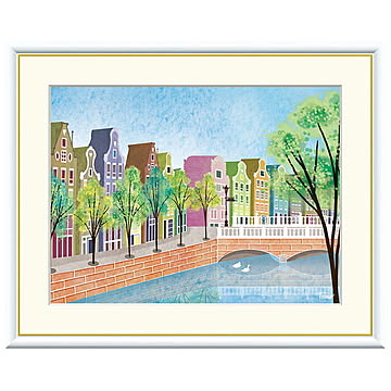 額絵 運河と並木 横田友広 52x42cm 三幸