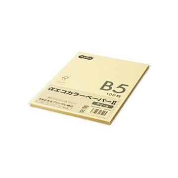 （まとめ） TANOSEE αエコカラーペーパーII B5 クリーム 少枚数パック 1冊（100枚） 【×15セット】