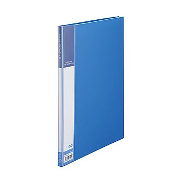 (まとめ) TANOSEE書類が入れやすいクリヤーファイル「ヨコカラ」 A4タテ 40ポケット 背幅11mm ブルー 1冊  【×30セット】