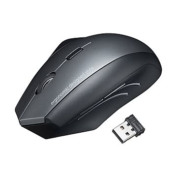 サンワサプライワイヤレスエルゴブルーLEDマウス ブラック MA-ERGW8 1個