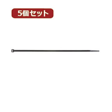 YAZAWA 5個セット束ねるバンド 250mm 黒 20本入 FTC250K20X5