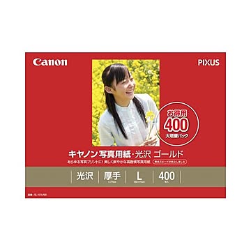 （まとめ） キャノン Canon 写真用紙・光沢 ゴールド 印画紙タイプ GL-101L400 L判 2310B003 1箱（400枚） 【×2セット】