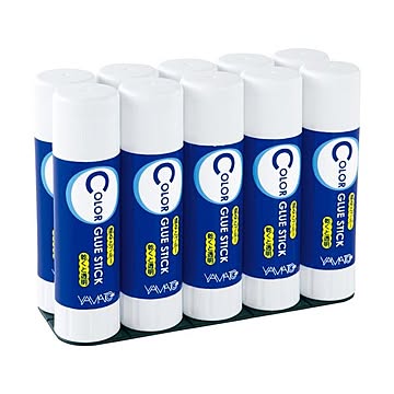 (まとめ) ヤマト カラーグルースティックCGシリーズ お徳用パック 約22g CG-22-10S 1パック（10本）  【×10セット】