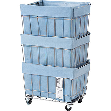 【BRID】DENIM STACKING BASKET 3 with CASTER / WASHABLE COVER　デニム スタッキング バスケット3 ウォッシャブル