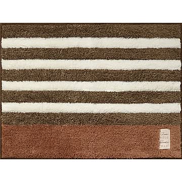ふわもこ バスマット 45×60cm ブラウンボーダー×3セット 防滑加工
