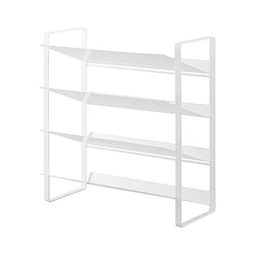 tower タワー (山崎実業) シンク下ワイドボトルストッカー 4段 Under-Sink Wide Bottle Storage, 4-Tier 収納 棚 キッチン スチール ストック収納 備蓄