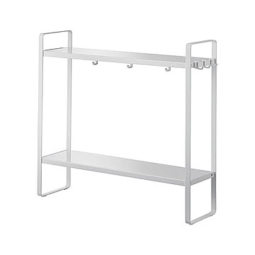 tower タワー (山崎実業) 下が拭けるコンロ横ラック 2段 Countertop Storage Rack キッチン 収納 コンロ周り 調理台 調理器具 整理整頓 シンプル 棚