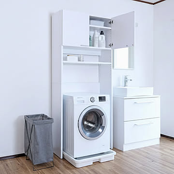 タカシン家具工業 洗濯機ラック SENTAKU-RACK-NC1880 ホワイト 幅80cm