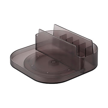 tower タワー (山崎実業) 冷蔵庫中回転式仕切り付きトレー スクエア Rotating Refrigerator Tray With Dividers, Square 冷蔵庫内収納 キッチン