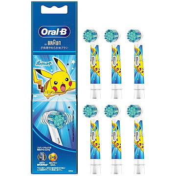 BRAUN 替えブラシ ポケモン 子供用やわらかめブラシ （6本入） ブルー EB10S-6-PKMBL