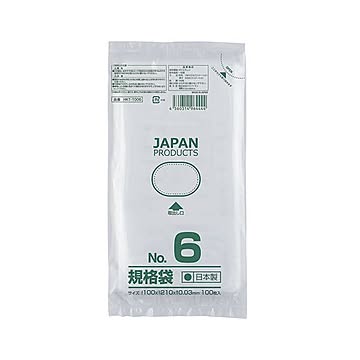 （まとめ） クラフトマン 規格袋 6号ヨコ100×タテ210×厚み0.03mm HKT-T006 1セット（1000枚：100枚×10パック） 【×5セット】