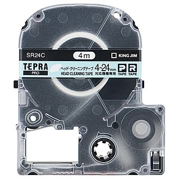 (まとめ) キングジム テプラ PRO テープカートリッジ ヘッドクリーニングテープ 24mm SR24C 1個 【×10セット】