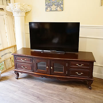 バリーウィリアム社 アンティーク家具調 TV台 マホガニー材 猫脚