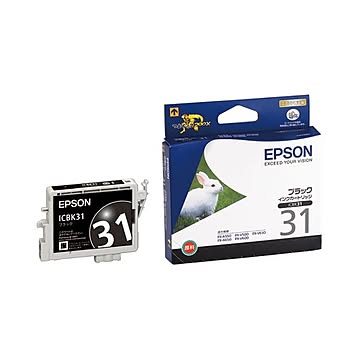 （まとめ） エプソン EPSON インクカートリッジ ブラック ICBK31 1個 【×4セット】