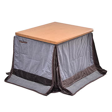 SEN　ハイコタツ幅 90cm×奥行75cm 専用こたつふとんセット 計2点セット 【ナチュラル/グレー】