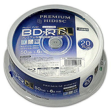 10個セット PREMIUM HIDISC BD-R DL 1回録画 6倍速 HDVBR50RP20SPX10 管理No. 4589453405878