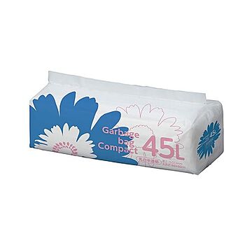 （まとめ）TANOSEE ゴミ袋 コンパクト乳白半透明 45L 1パック（50枚）【×10セット】
