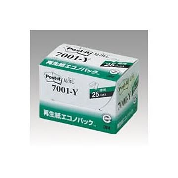 （まとめ） 住友スリーエム ポストイット(R) エコノパック(TM)製品シリーズ 25個入り 横15×縦50mm 7001-Y イエロー 25個入 【×2セット】
