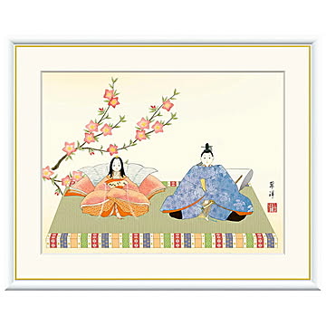 額絵 段雛 遠山翠洋 52x42cm 三幸