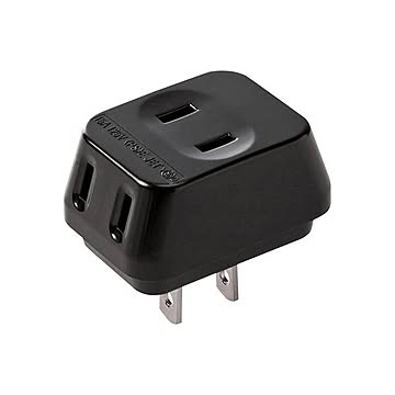 （まとめ）サンワサプライ トリプルタップ2P・3個口 ブラック TAP-AC3BKN 1個【×30セット】