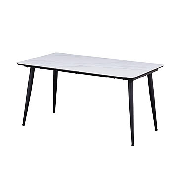 セラミック ダイニングテーブル 140cm 食卓テーブル 単品 4人掛け 4人用 モダン 北欧 シンプル 高級感 おしゃれ 机 4本脚 スチール 白 ホワイト 耐熱
