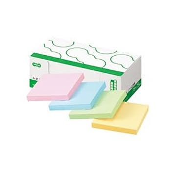 (まとめ) TANOSEE ふせん ノート正方形 75×75mm 4色 1パック（10冊） 【×10セット】