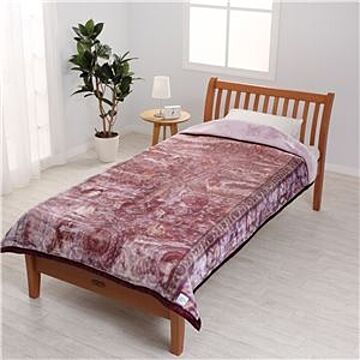毛布 寝具 シングル 約140×200cm ワイン FQ00065007 ポリエステル 合わせ毛布 ボリューム 西川 防寒対策 ベッドルーム 寝室