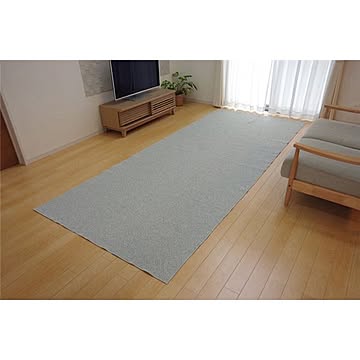 2畳用アイボリーラグマット 約140×140cm 洗える 防傷 防滑加工 ホットカーペット対応