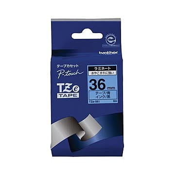 (まとめ) ブラザー BROTHER ピータッチ TZeテープ ラミネートテープ 36mm 青／黒文字 TZE-561 1個 【×10セット】