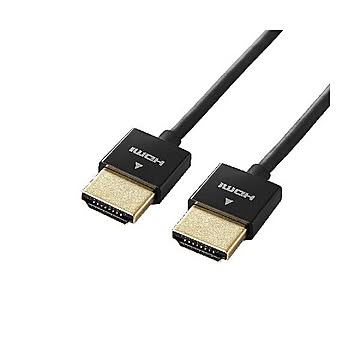 (まとめ)エレコム イーサネット対応スーパースリムHDMIケーブル(A-A) DH-HD14SS15BK×2セット
