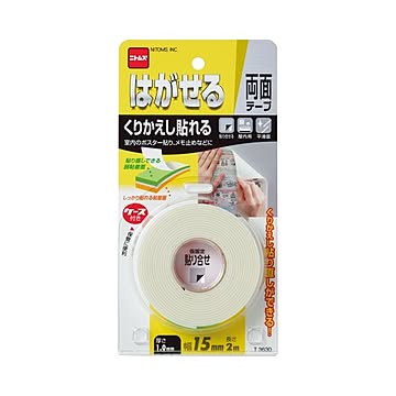 (まとめ) ニトムズ はがせる両面テープ くり返し使える 15mm×2m T3630 1巻 【×30セット】